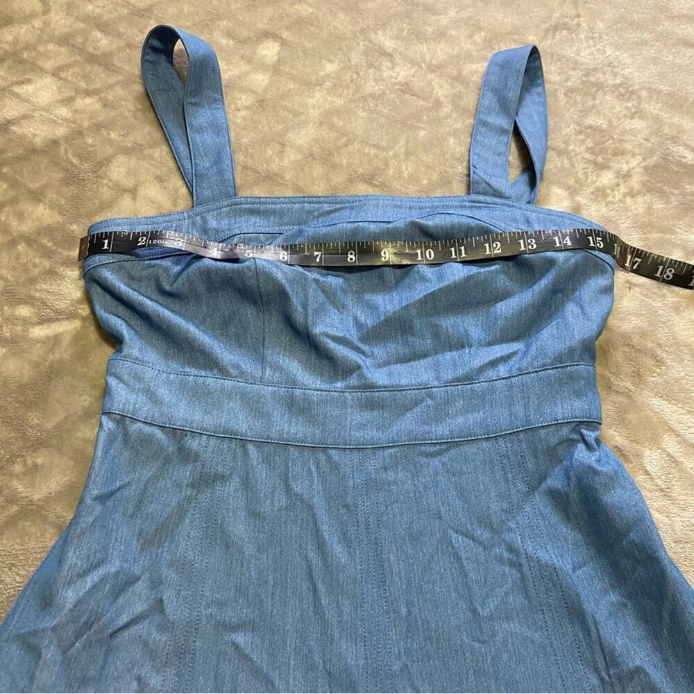 NWOT Lulus Darling Time Blue Chambray Handkerchief Midi Dress With Pocke… - Picture 8 of 9